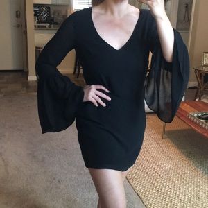 Show Me Your Mumu Black Flowy Sleeve Mini Dress